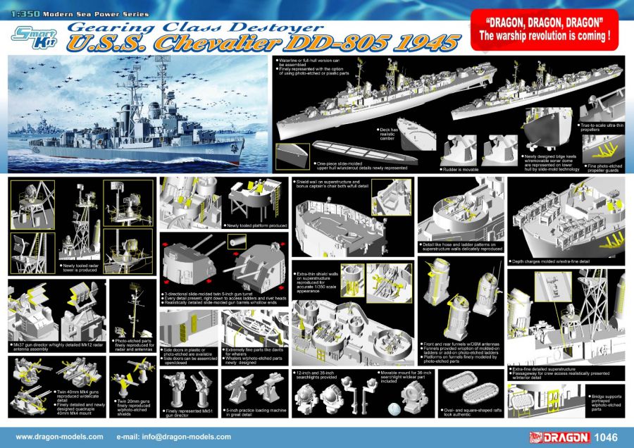 DR1046 - U.S.S. Chevalier DD-805 Gearing Class Destroyer 1945
