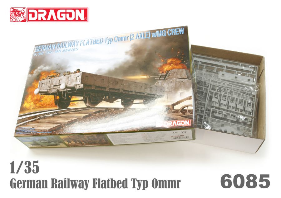 DR6085 - GER.RAILW.FLATBED OMMR+MG CREW