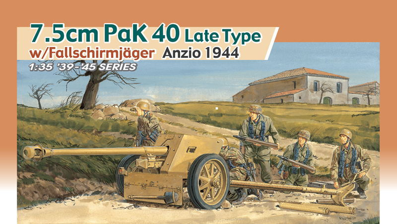 DR6250 - 7.5cm PaK 40 Late Type w/Fallschirmjager, Anzio 1944