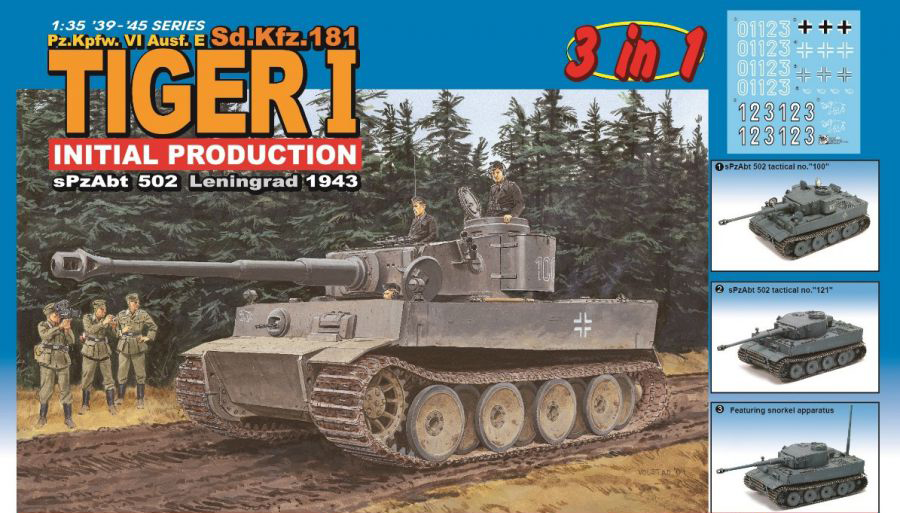 DR6252 - TIGER I INITIAL PRODUCTION s.Pz.Abt.502 LENINGRAD 1943 (3 IN 1)