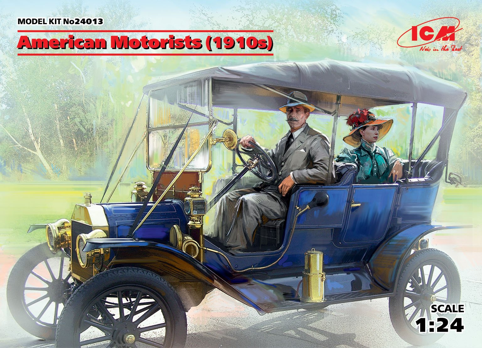 ICM24013 - American Motorists 1910s1 male 1 female figures