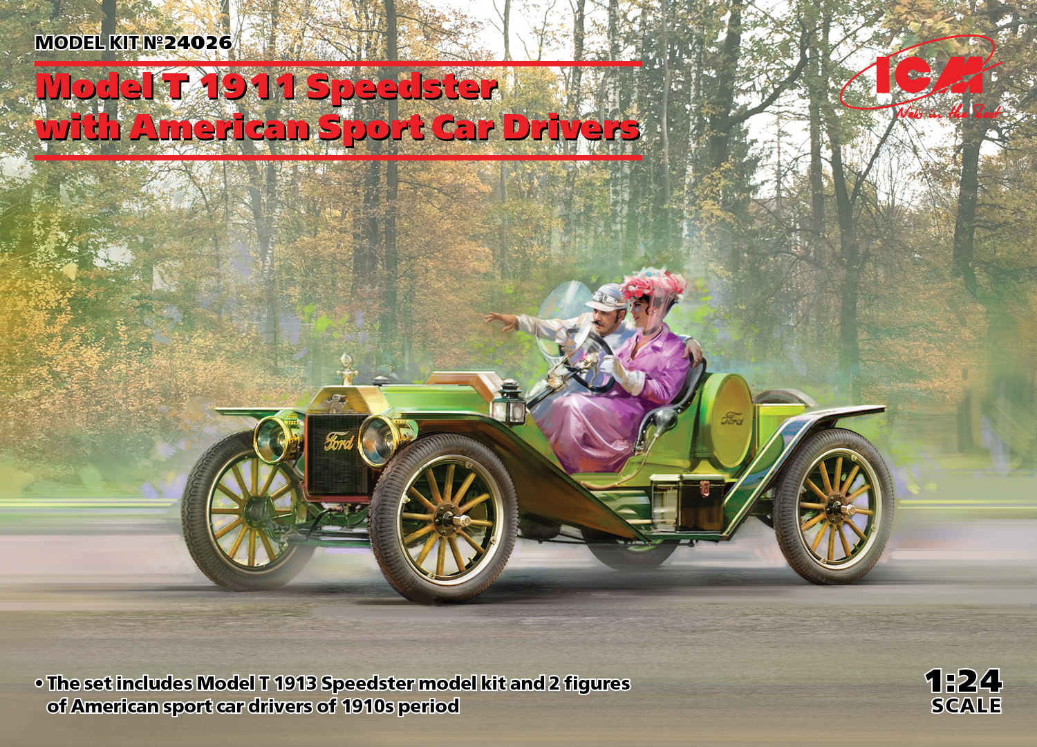 ICM24026 - Model T 1913 Speedster with American Sport Car Drivers