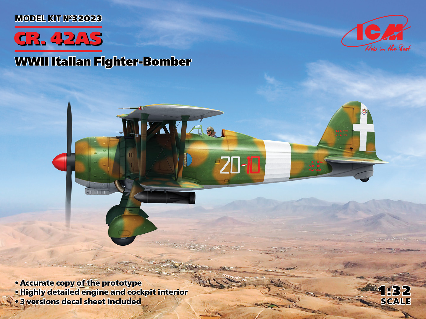 ICM32023 - CR. 42AS WWII Italian Fighter-Bomber