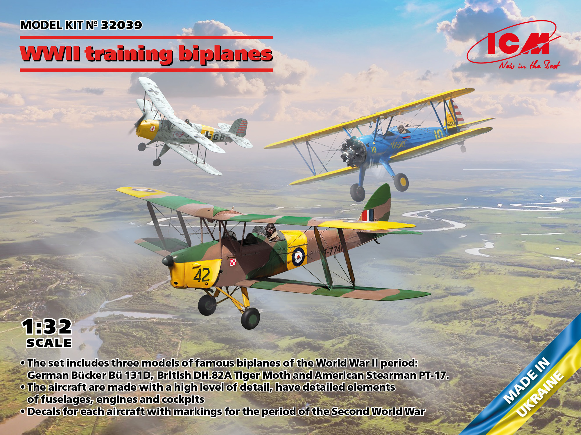ICM32039 - WWII training biplanes Bücker Bü 131D