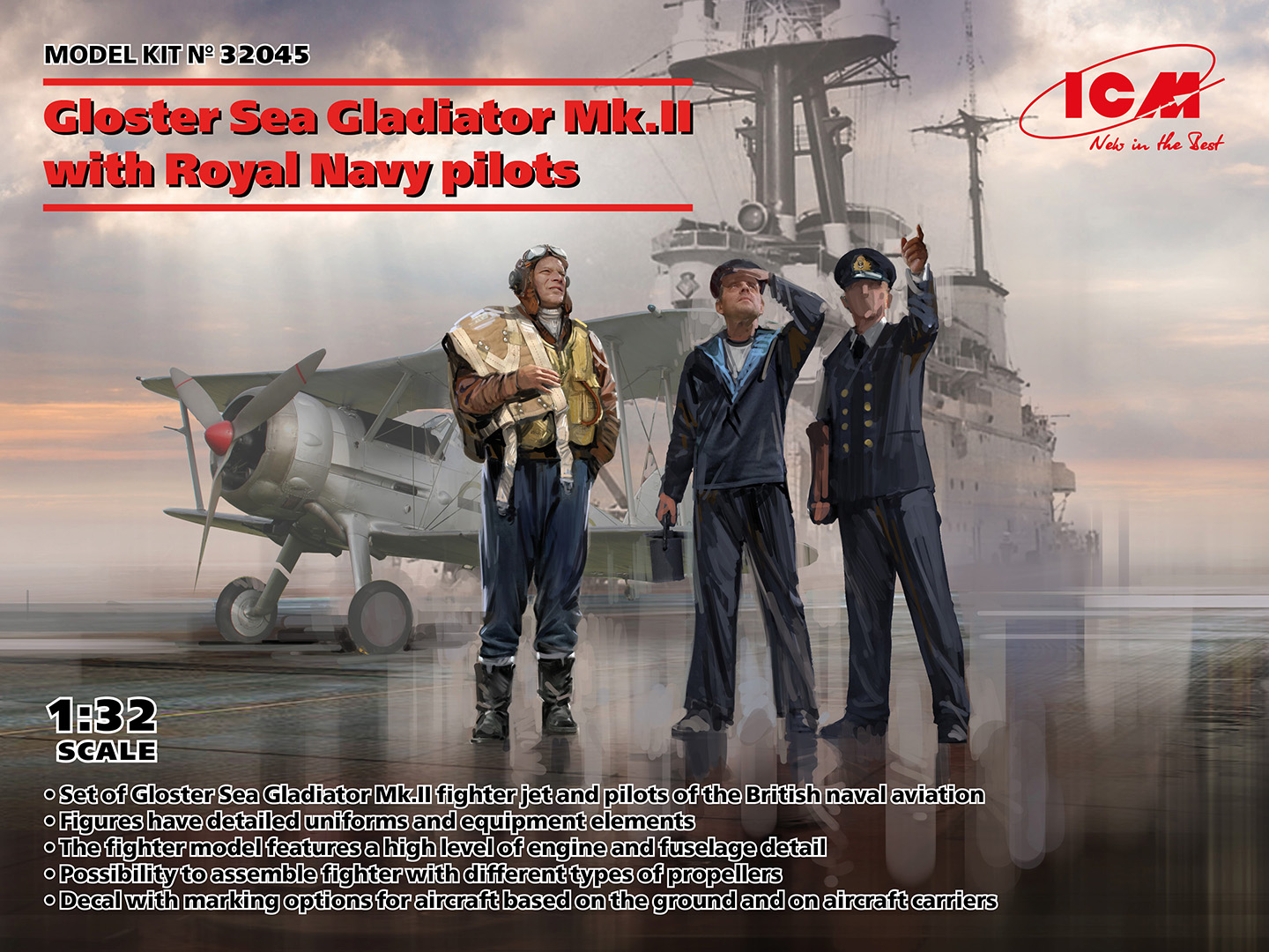 ICM32045 - Gloster Sea Gladiator Mk.II with Royal Navy pilots