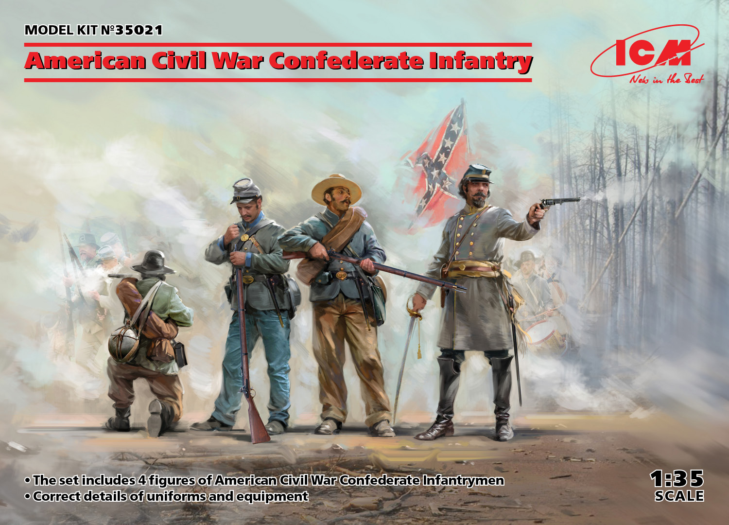 ICM35021 - American Civil War Confederate Infantry. Set #1