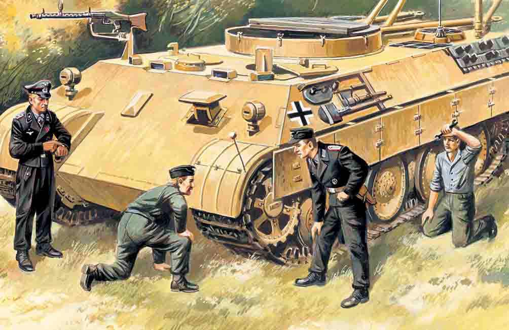 ICM35211 - German Tank Crew 1943-19454 figures - 1 officer 1 unterofficer 2 so