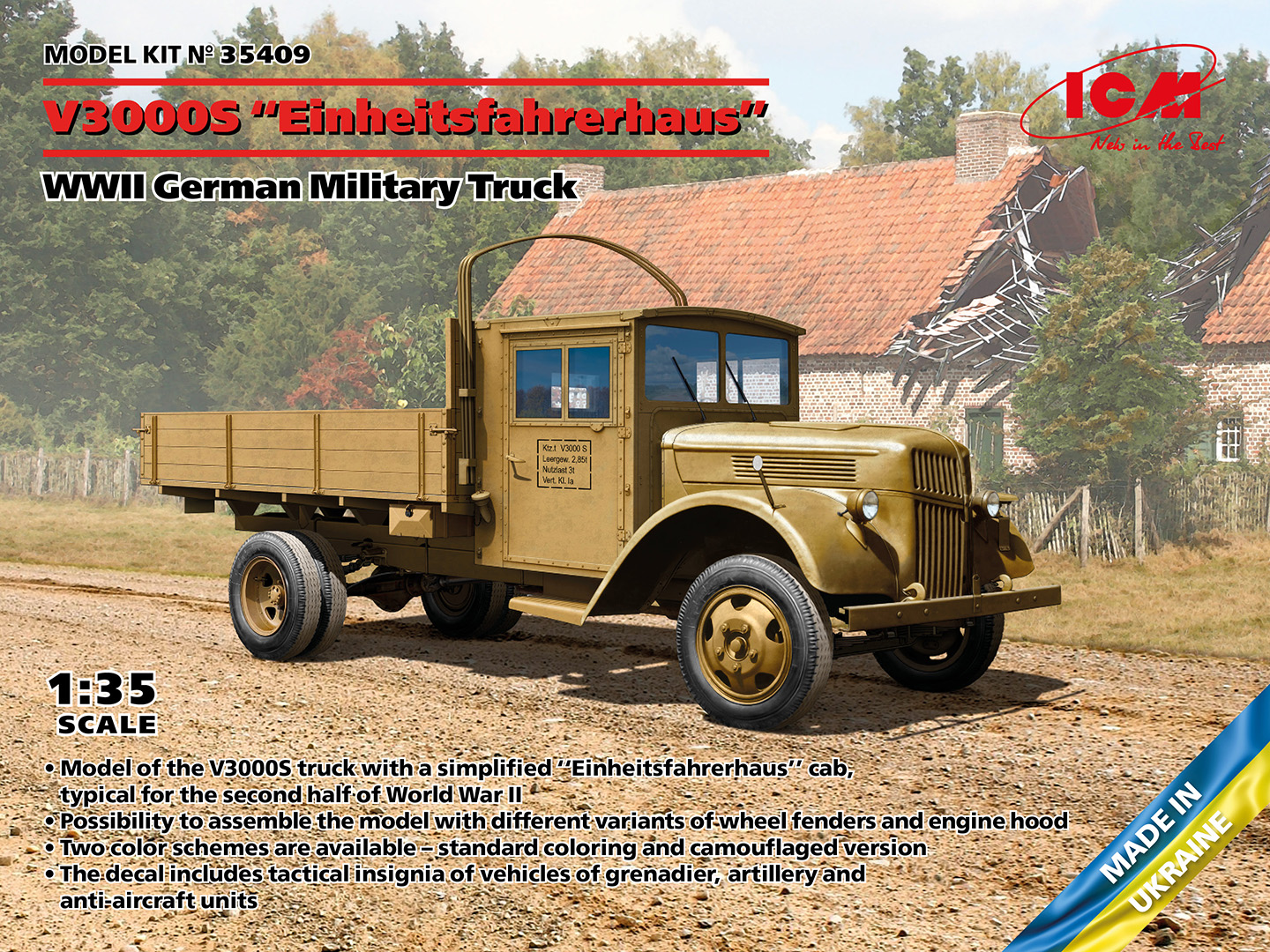 ICM35409 - V3000S Einheitsfahrerhaus WWII German Military Truck