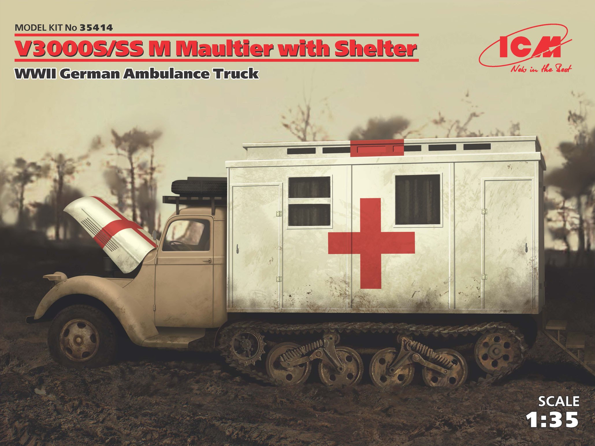 ICM35414 - V3000S/SS M Maultier with Shelter WWII German Truck