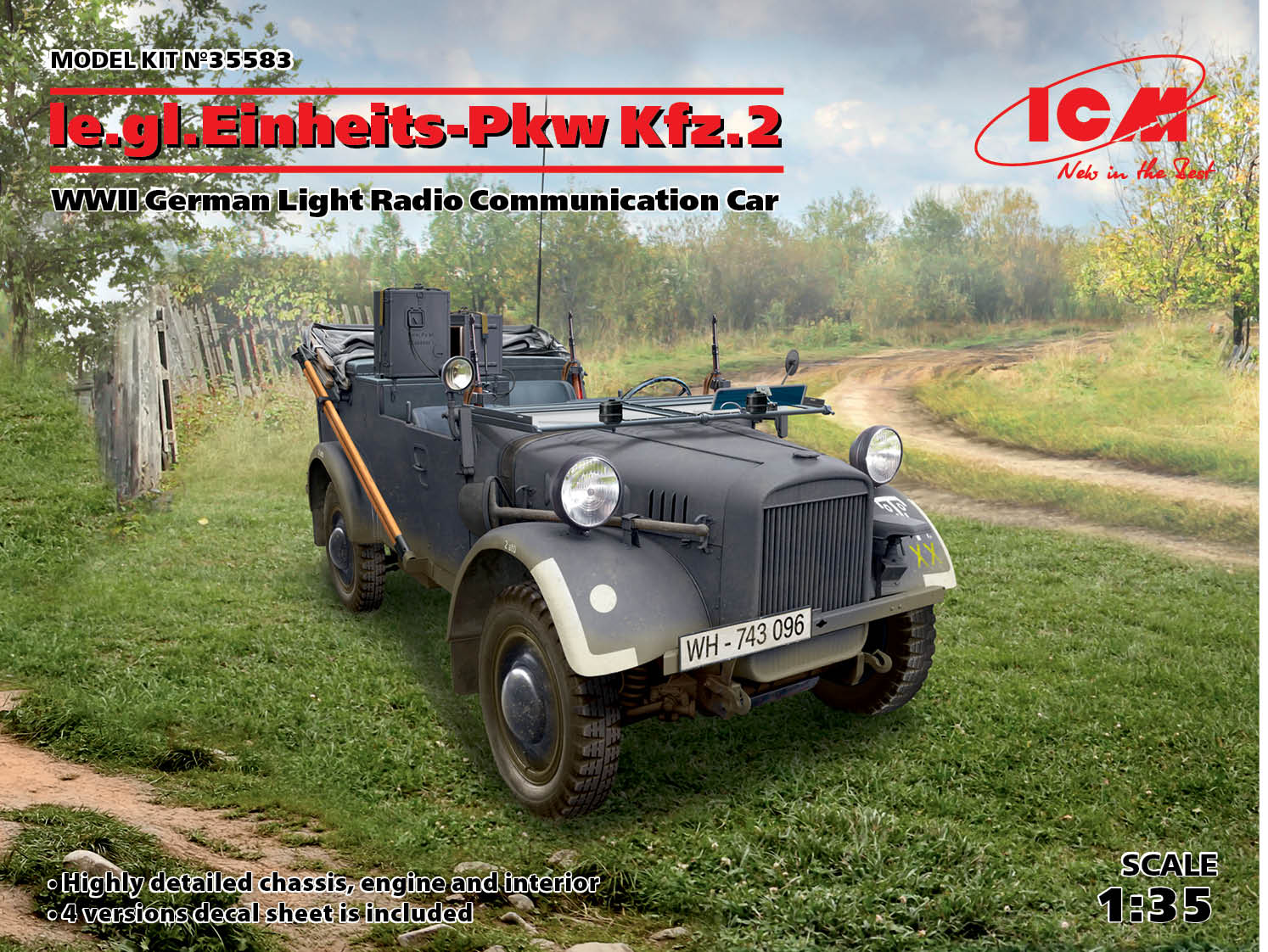 ICM35583 - le.gl.Einheitz-Pkw Kfz.2 WWII German Light Radio Communication Car