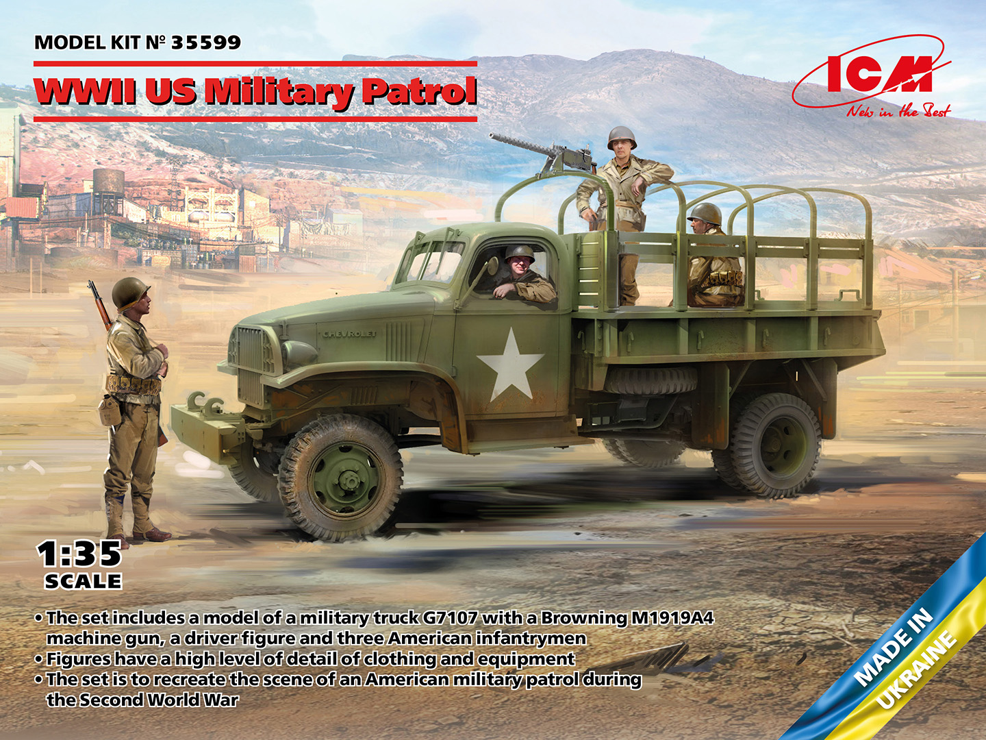 ICM35599 - WWII US Military Patrol G7107 with MG M1919A4