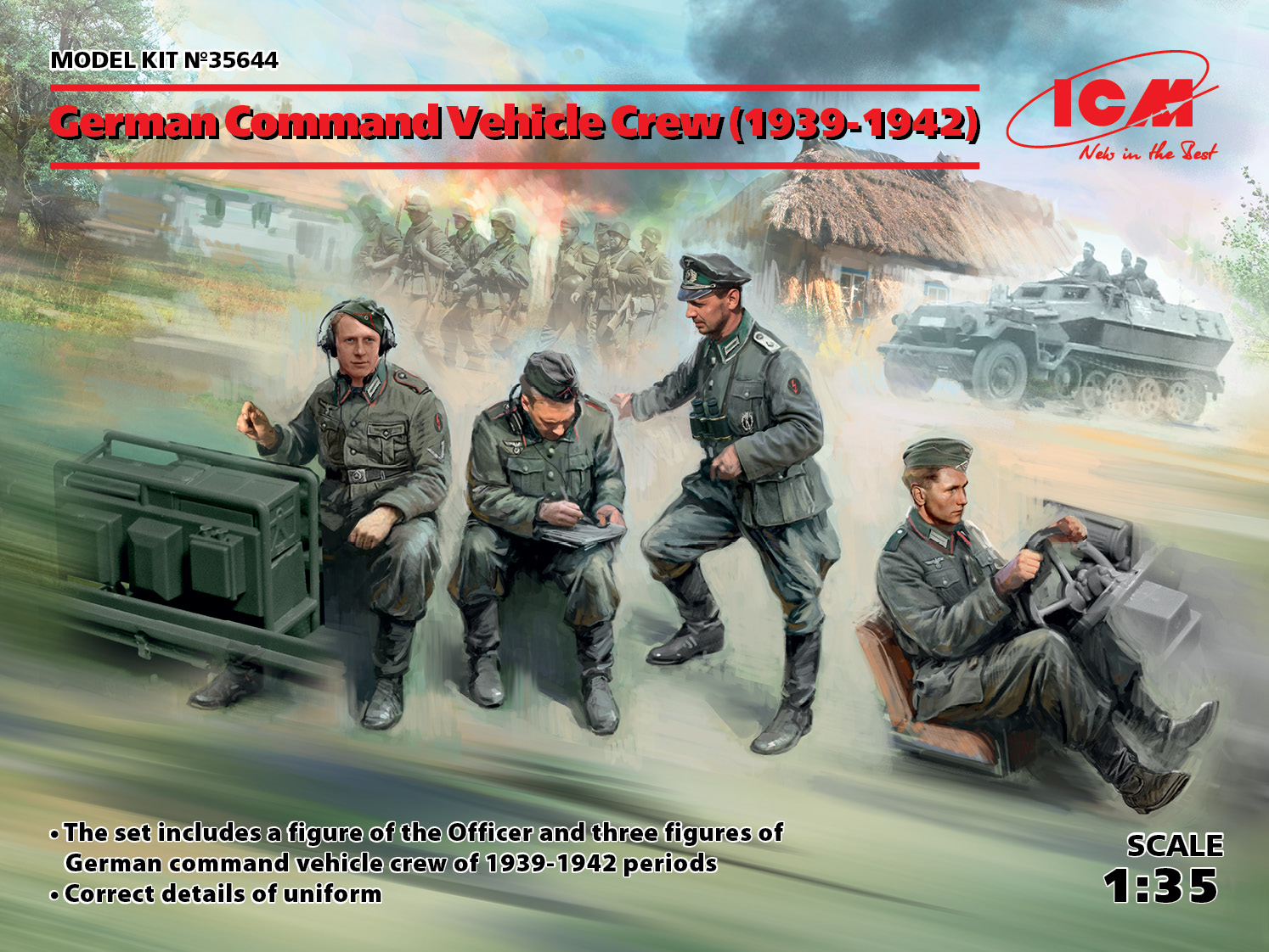 ICM35644 - German Command Vehicle Crew 1939-19424 figures