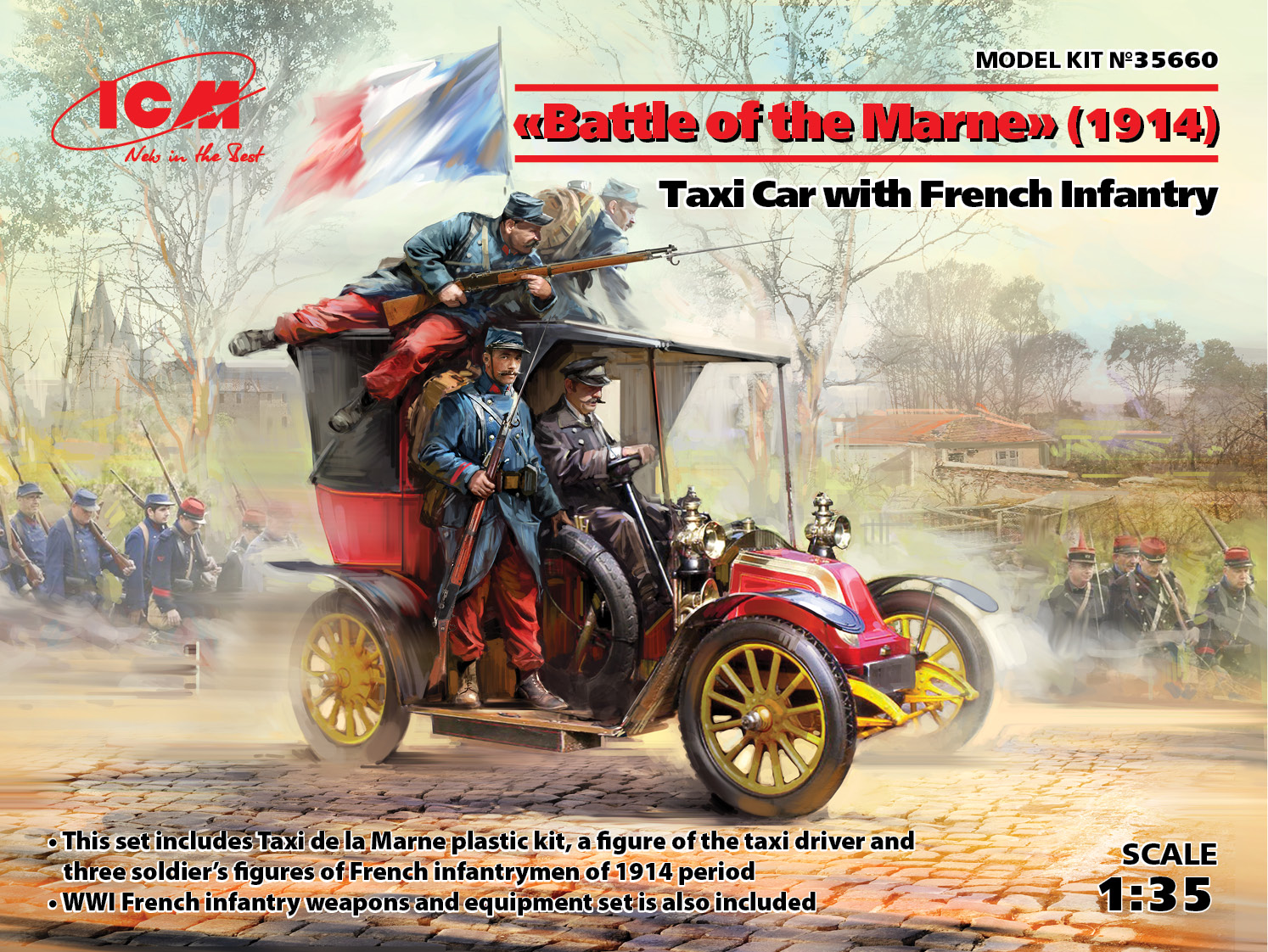 ICM35660 - Battle of the Marne 1914Taxi car with French Infantry