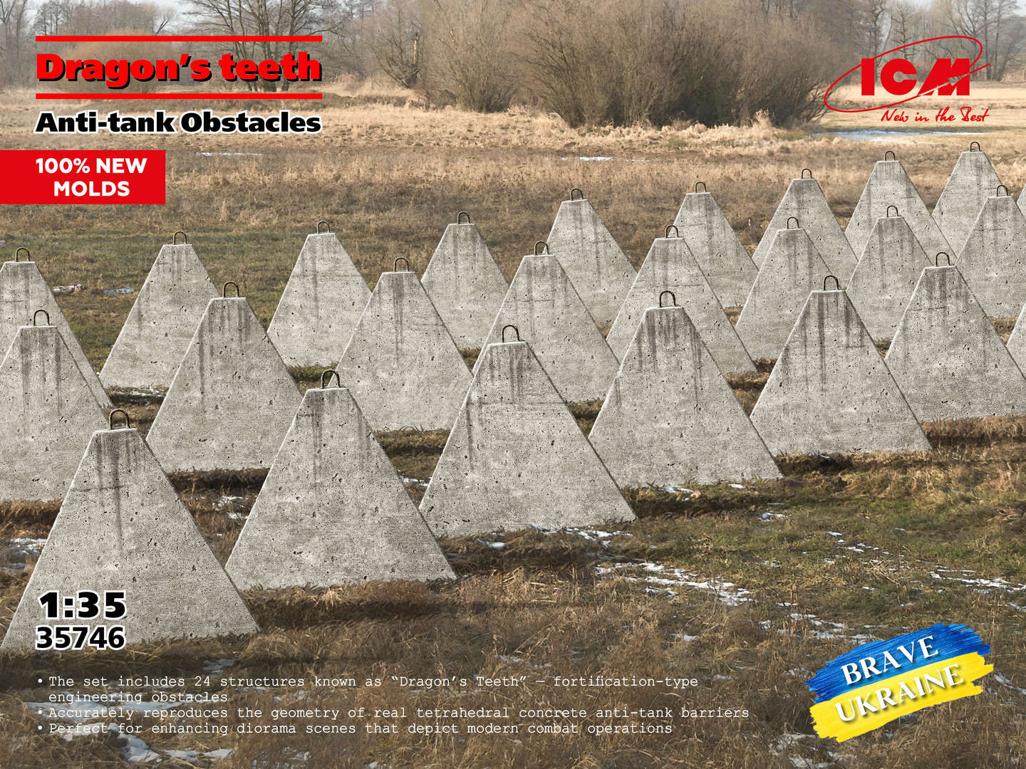 ICM35746 - Dragon's teeth Anti-tank Obstacles