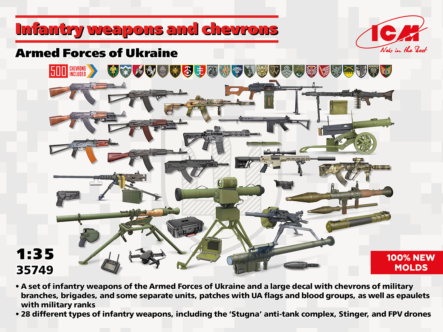 ICM35749 - Infantry weapons and chevrons of the Armed Forces of Ukraine