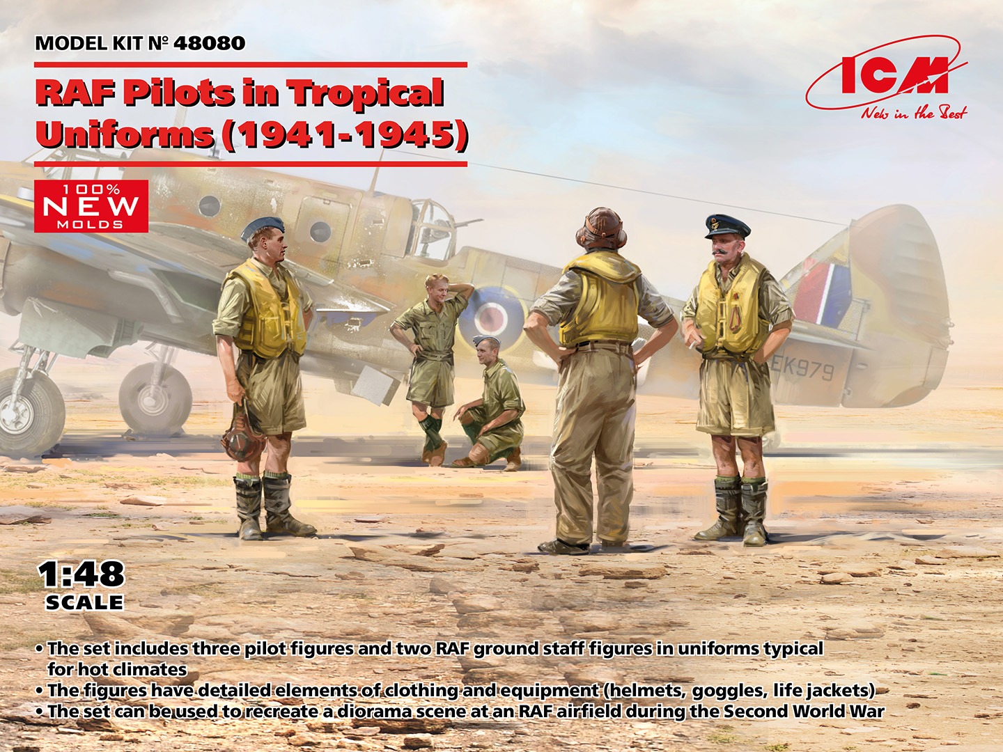 ICM48080 - RAF Pilots in Tropical Uniforms 1941-1945