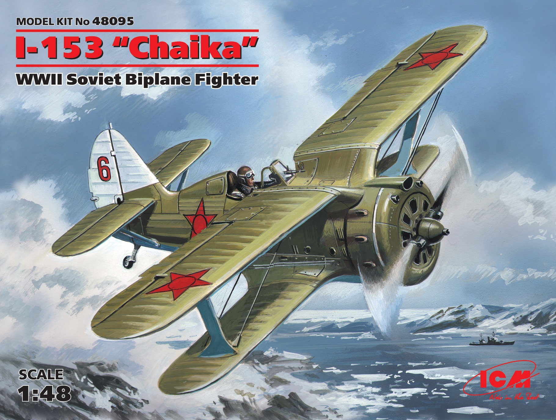 ICM48095 - I-153 Chaika WWII Soviet Biplane Fighter