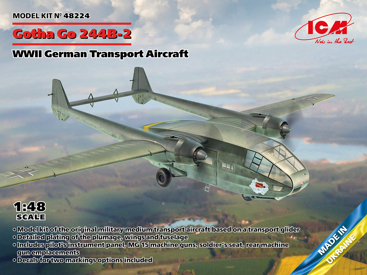 ICM48224 - Gotha Go 244B-2 WWII German Transport Aircraft