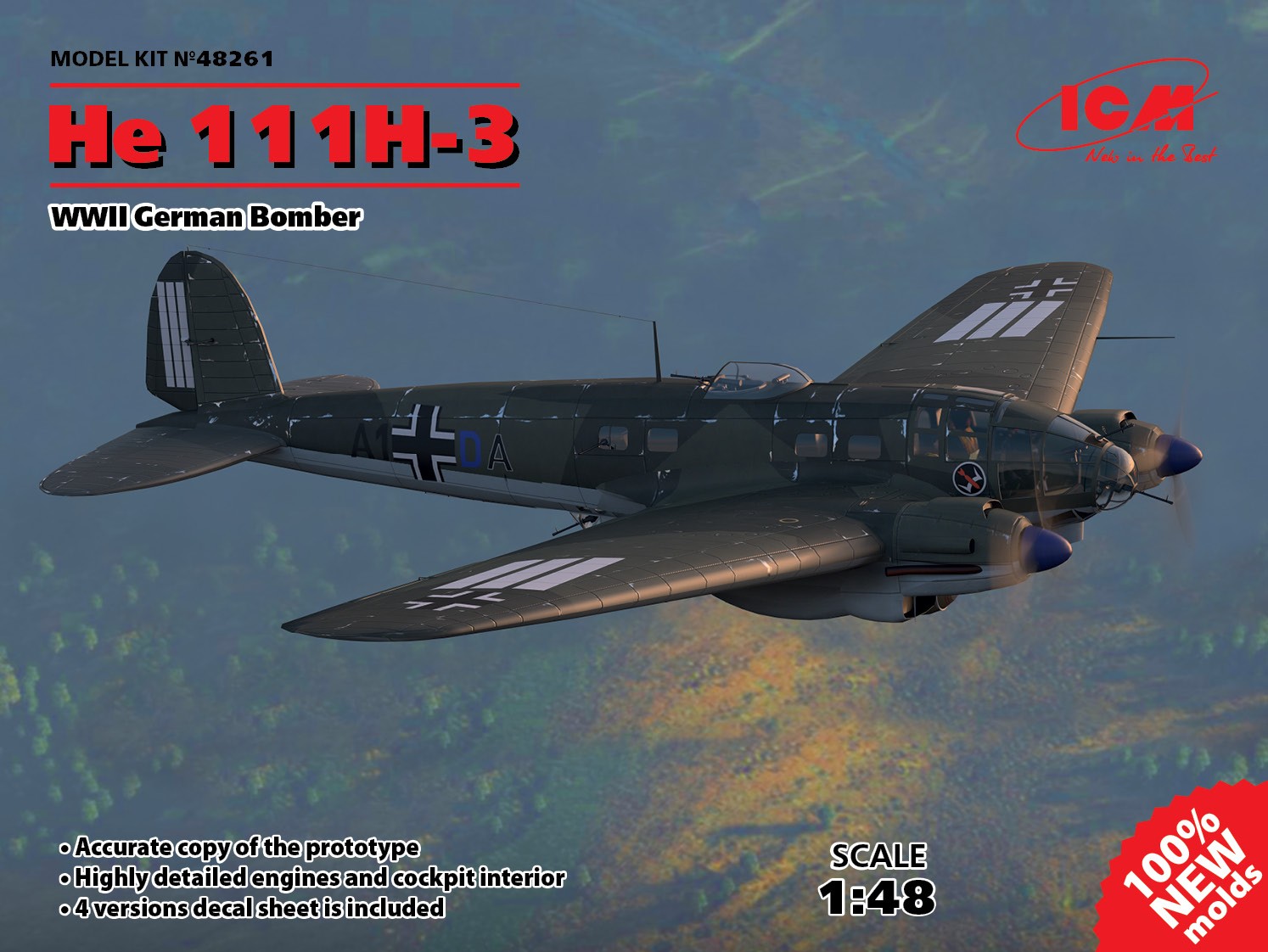 ICM48261 - He 111H-3 WWII German Bomber