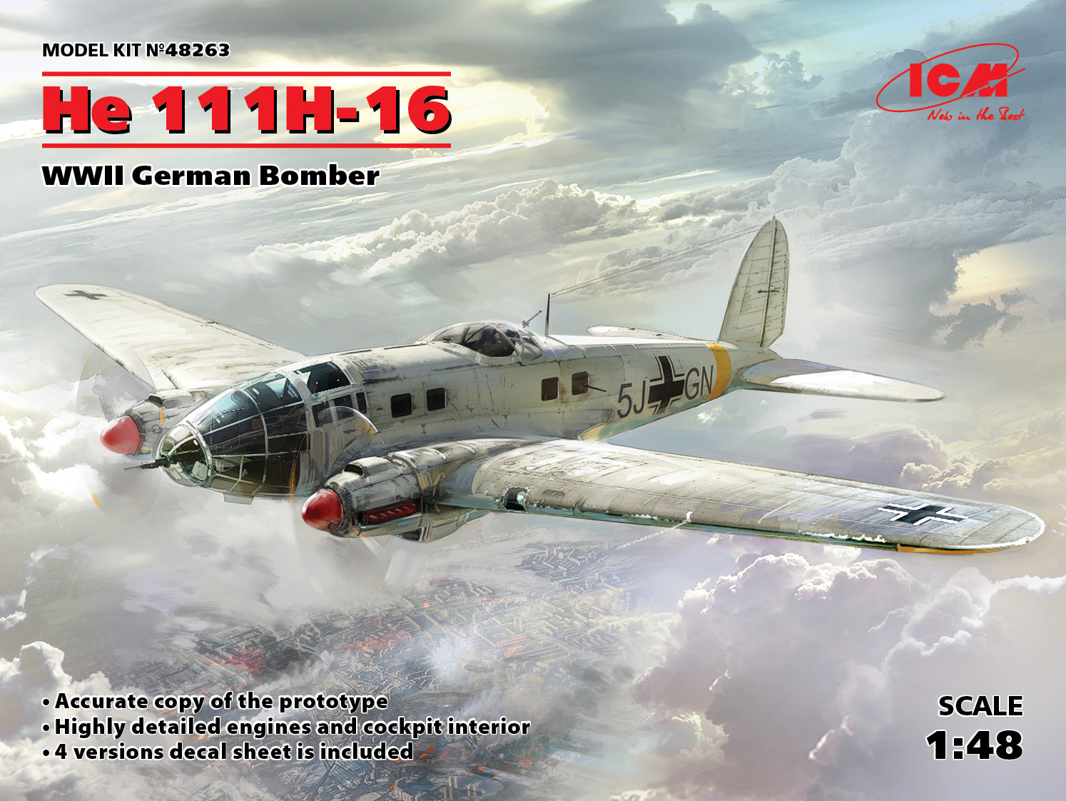 ICM48263 - He 111H-16 WWII German Bomber