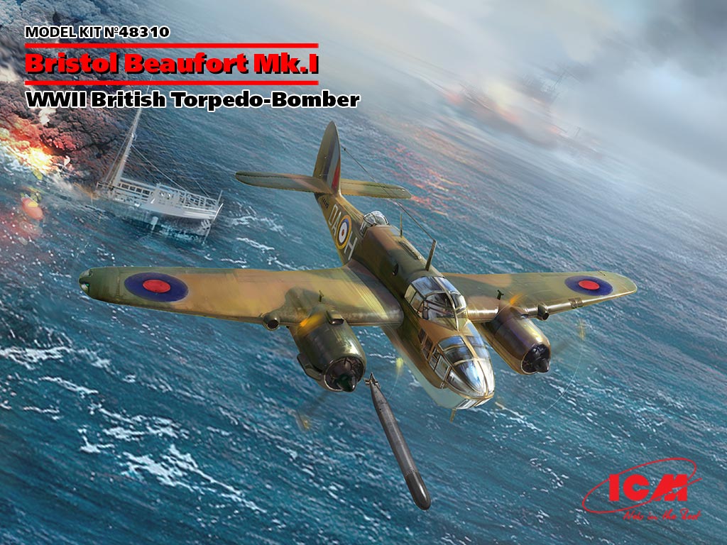ICM48310 - Bristol Beaufort Mk.I WWII British Torpedo-Bomber