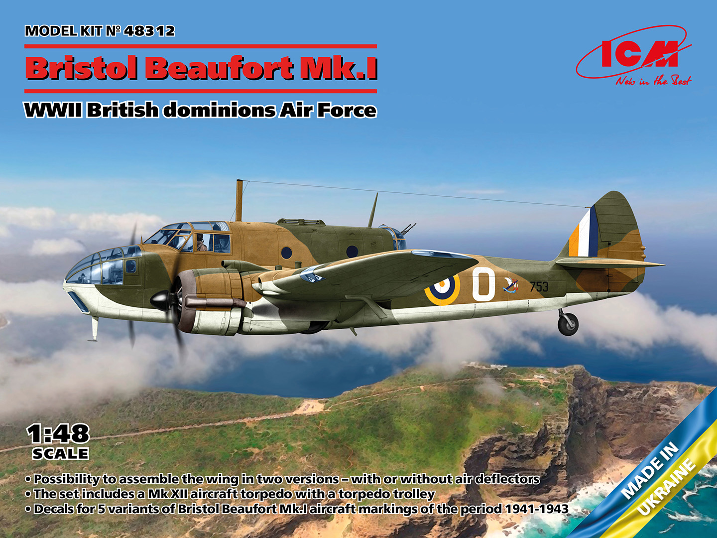 ICM48312 - Bristol Beaufort Mk.I WWII British dominions Air Force