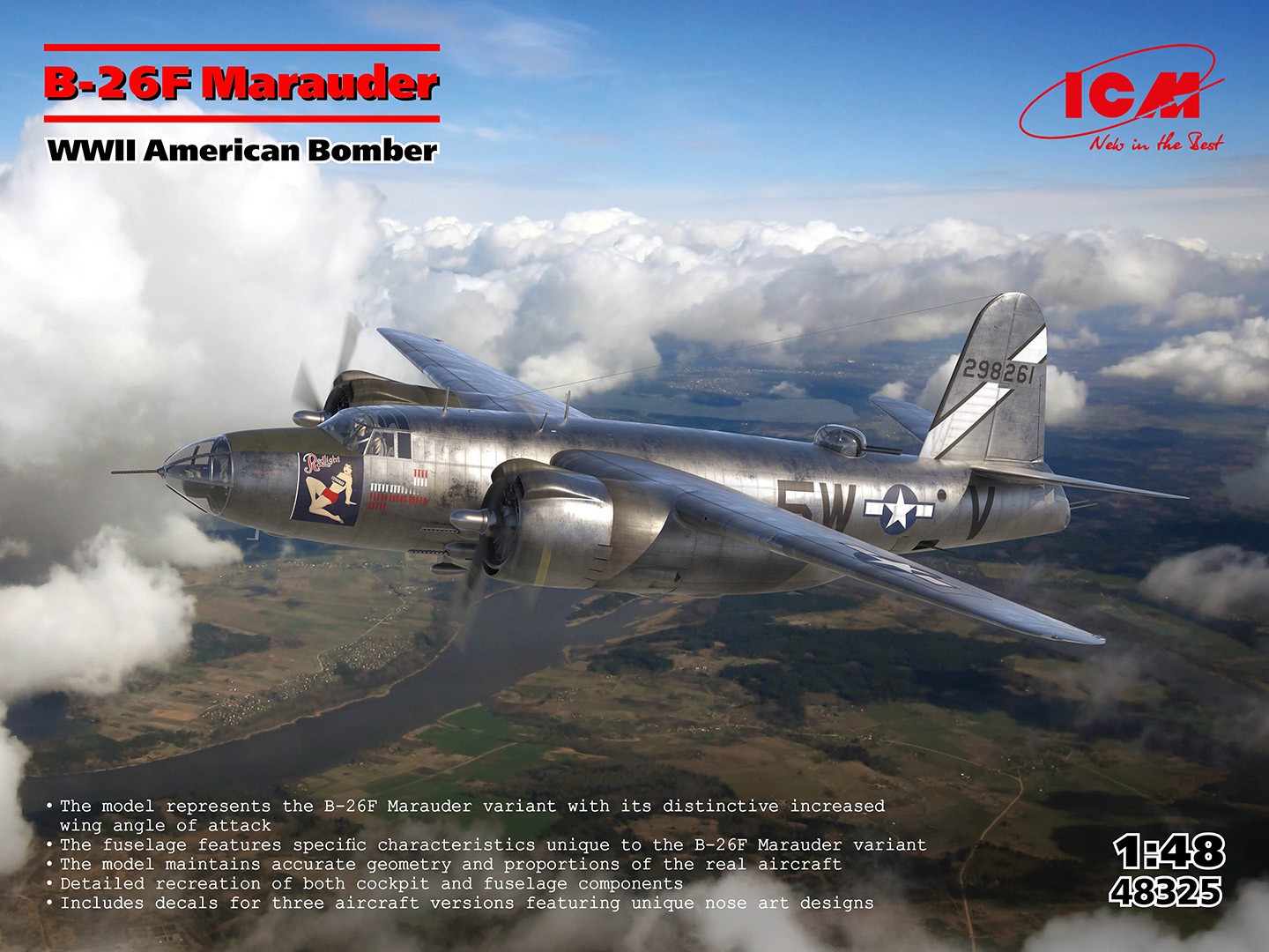 ICM48325 - B-26F Marauder, WWII American Bomber
