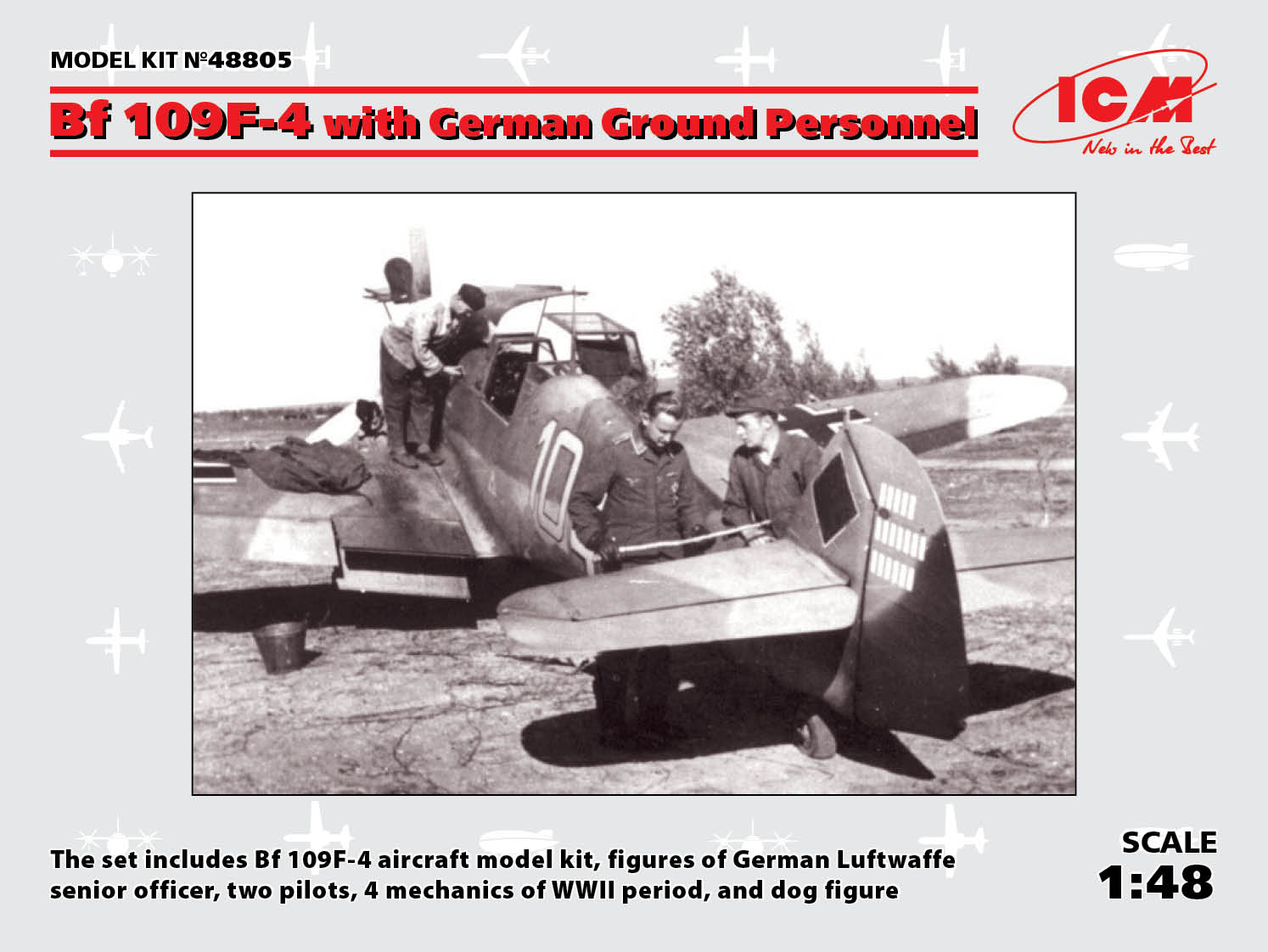ICM48805 - Bf 109F-4 with German Ground Personnel
