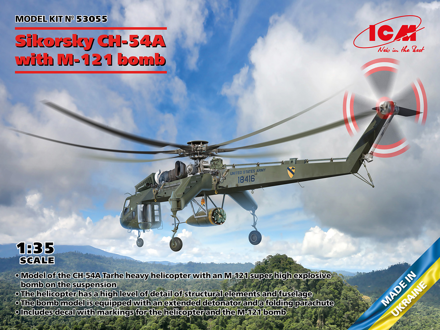 ICM53055 - Sikorsky CH-54A Tarhe with M-121 bomb