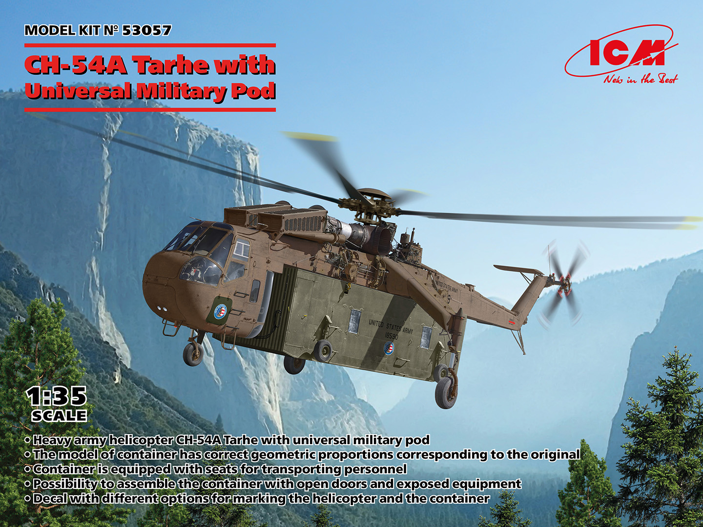 ICM53057 - CH-54A Tarhe with Universal Military Pod