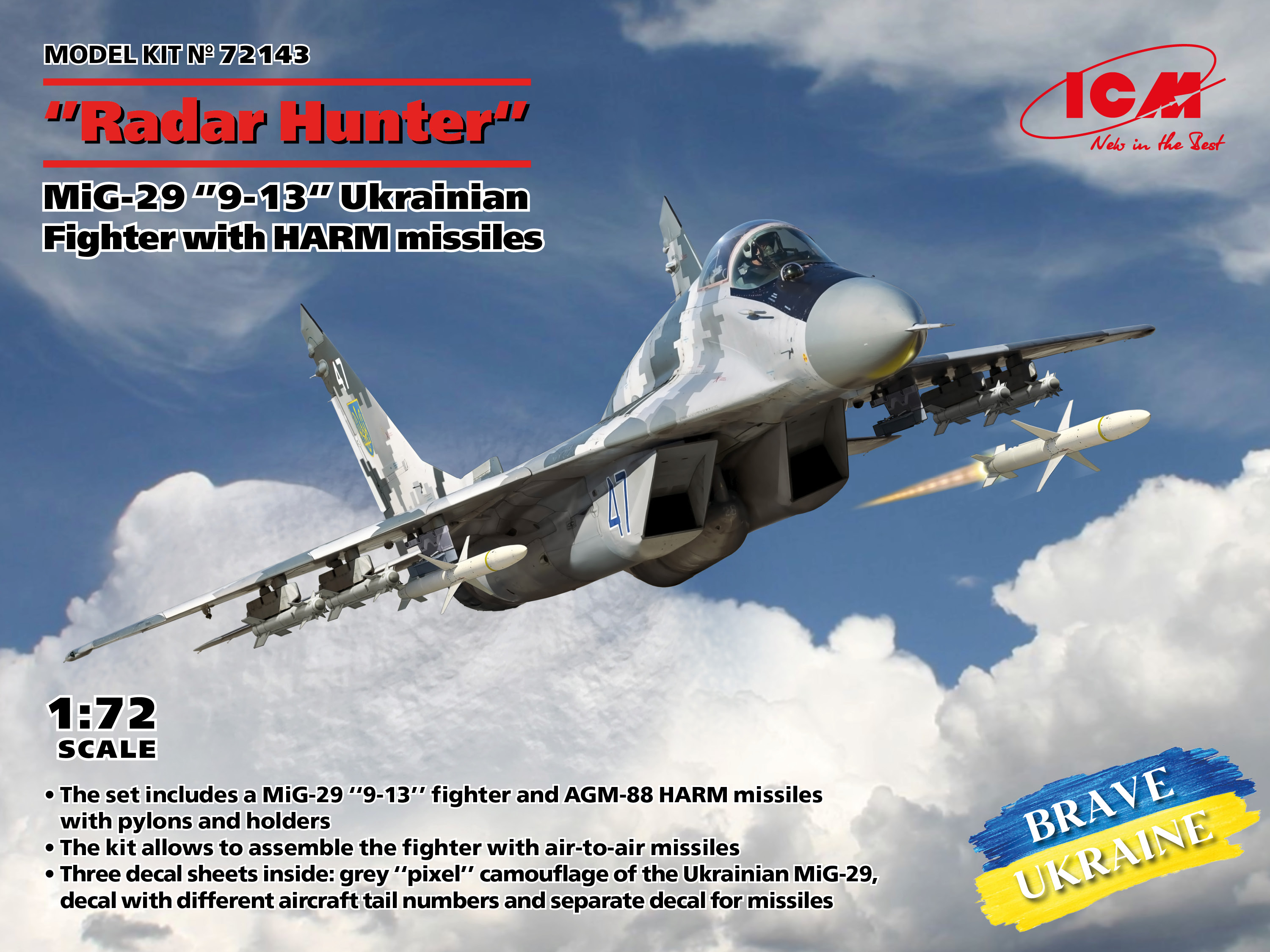 ICM72143 - Radar Hunter MiG-29 9-13 Ukrainian Fight.