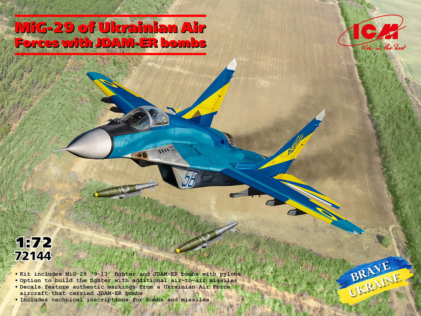 ICM72144 - MiG-29 of Ukrainian Air Forces with JDAM-ER bombs