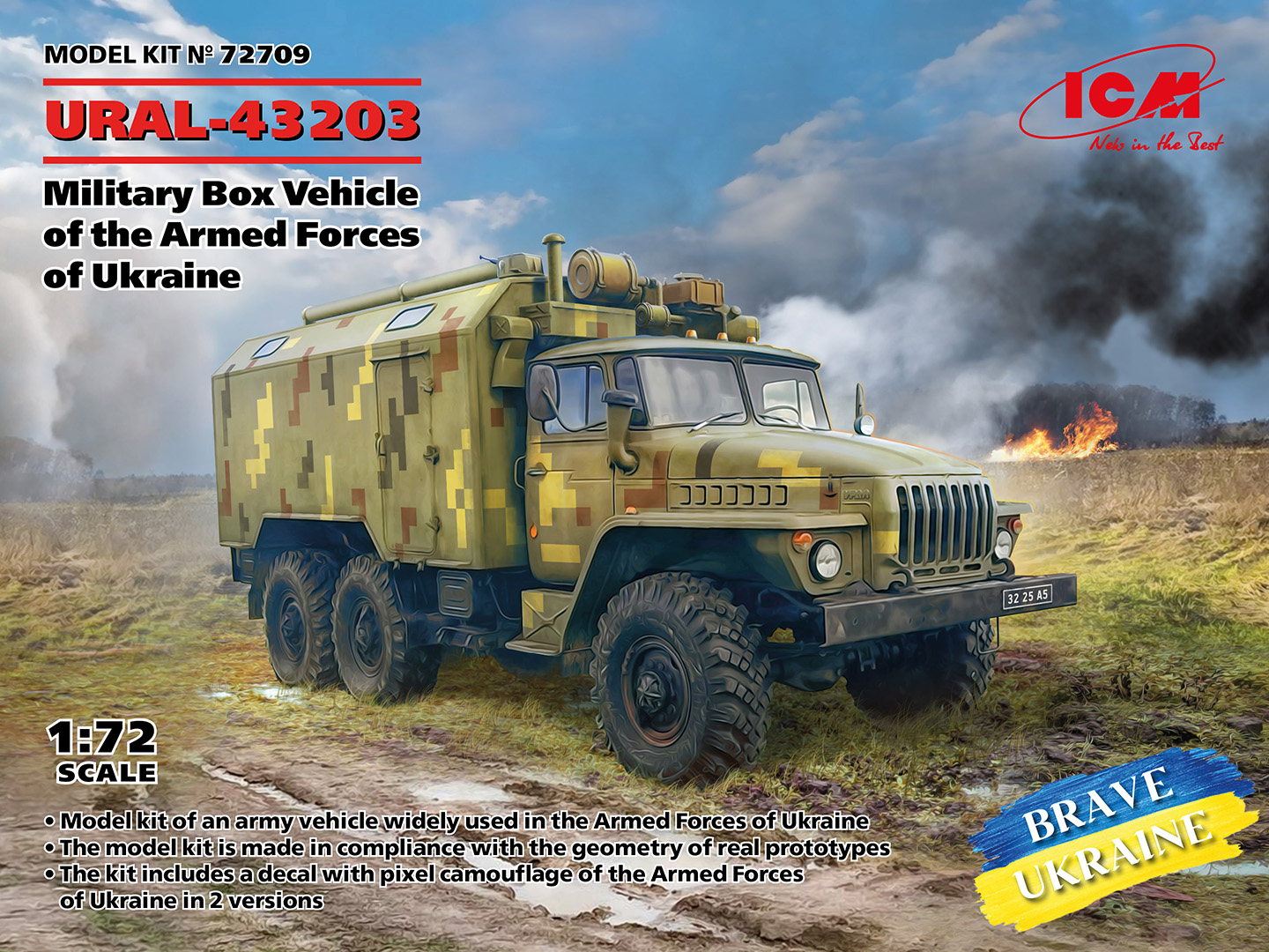 ICM72709 - URAL-43203 Military Box Vehicle of the Armed Forces of Ukraine