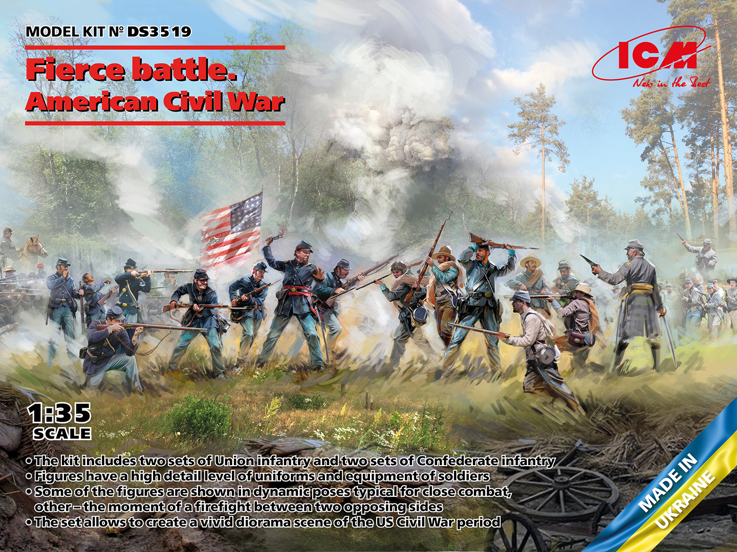 ICMDS3519 - Fierce battle. American Civil War Union Infantry Union Infantry. Se