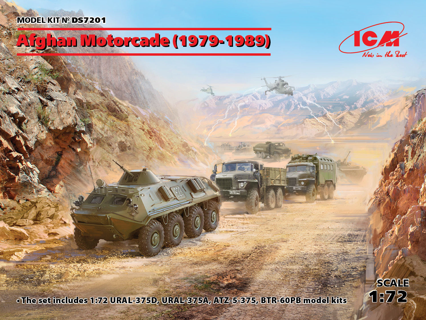 ICMDS7201 - Afghan Motorcade 1979-1989URAL-375D URAL-375A ATZ-5-375 BTR-60PB