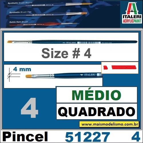 51227 - 4   BRUSH SYNTHETIC FLAT