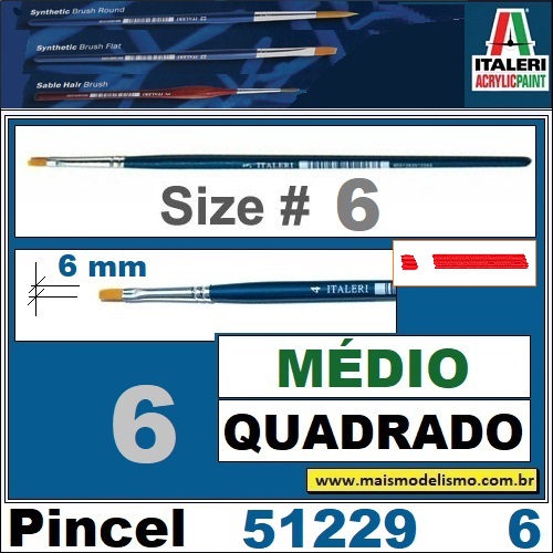 51229 - 6   BRUSH SYNTHETIC FLAT