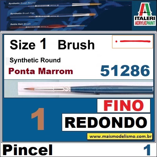 51286 - 1    SYNTHETIC ROUND BRUSH W/BR.TIP