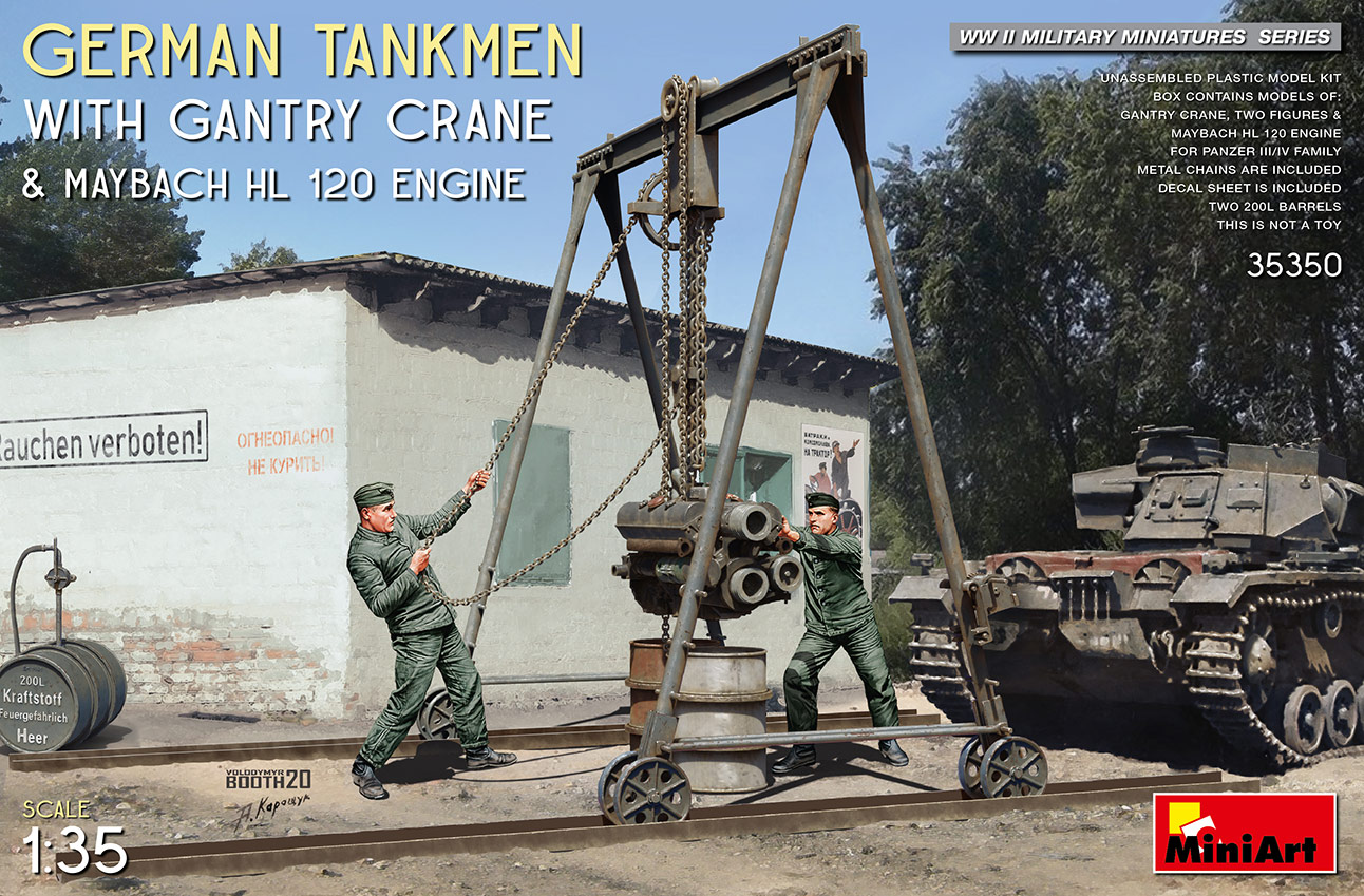 MA35350 - German Tankmen w. Gantry Crane & Maybach HL 120 Engine