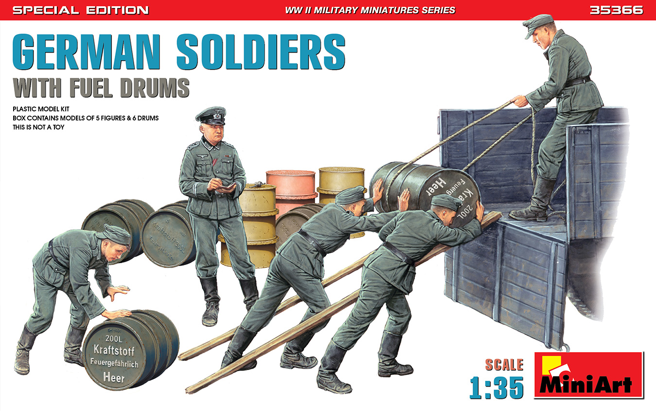 MA35366 - German Soldiers w/ Fuel Drums. Special Edition