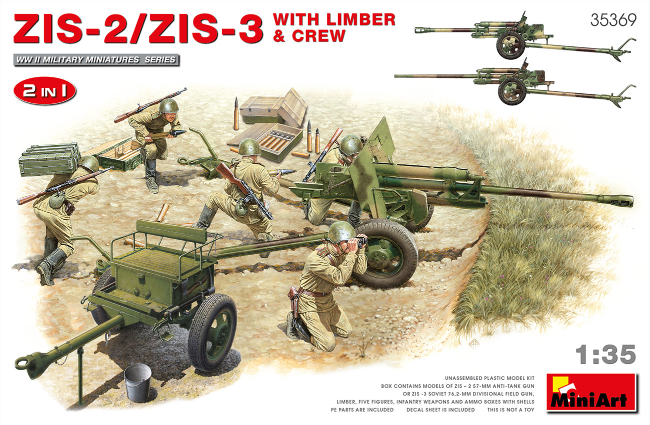 MA35369 - ZIS-2/ZIS-3 With LIMBER & CREW. 2 IN 1