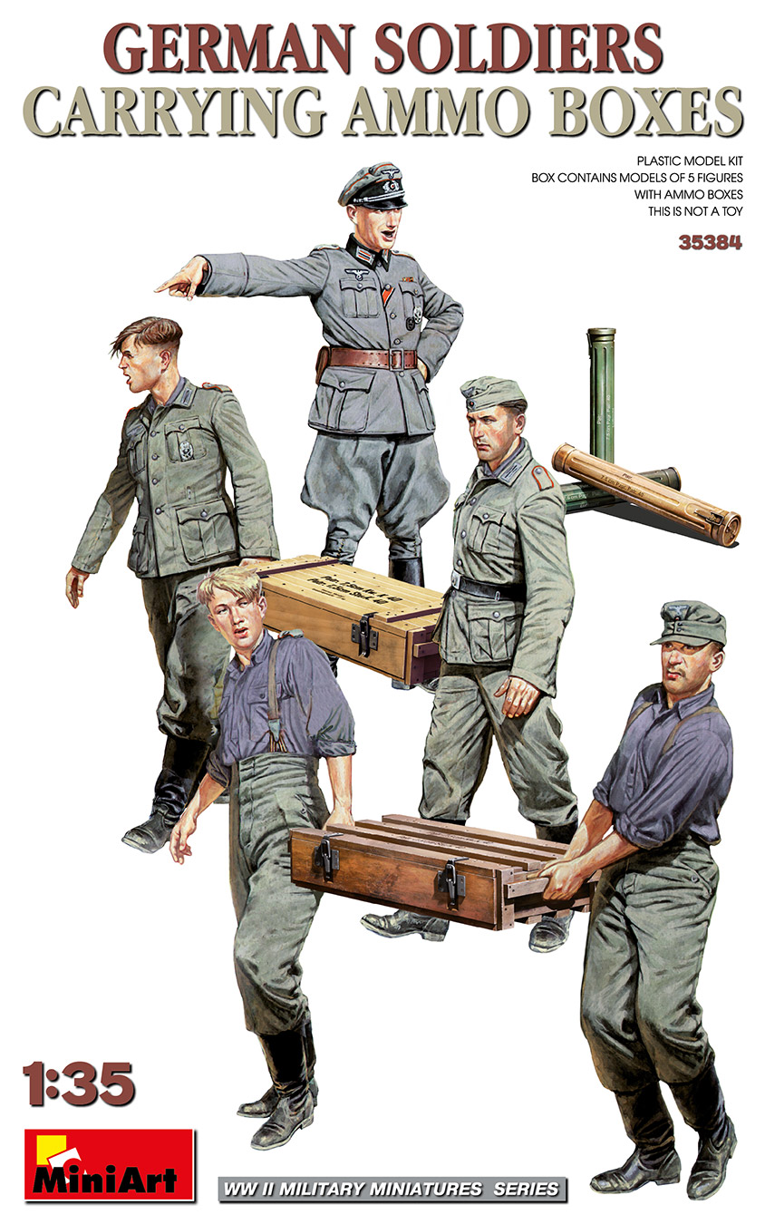 MA35384 - German Soldiers Carrying Ammo Boxes