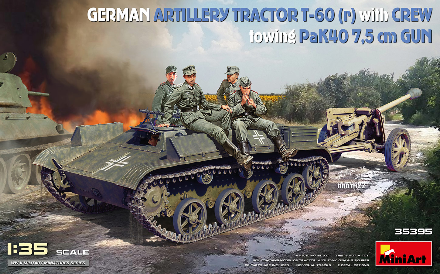 MA35395 - German Artillery Tractor T-60 (r) w/PaK40 Gun & Crew