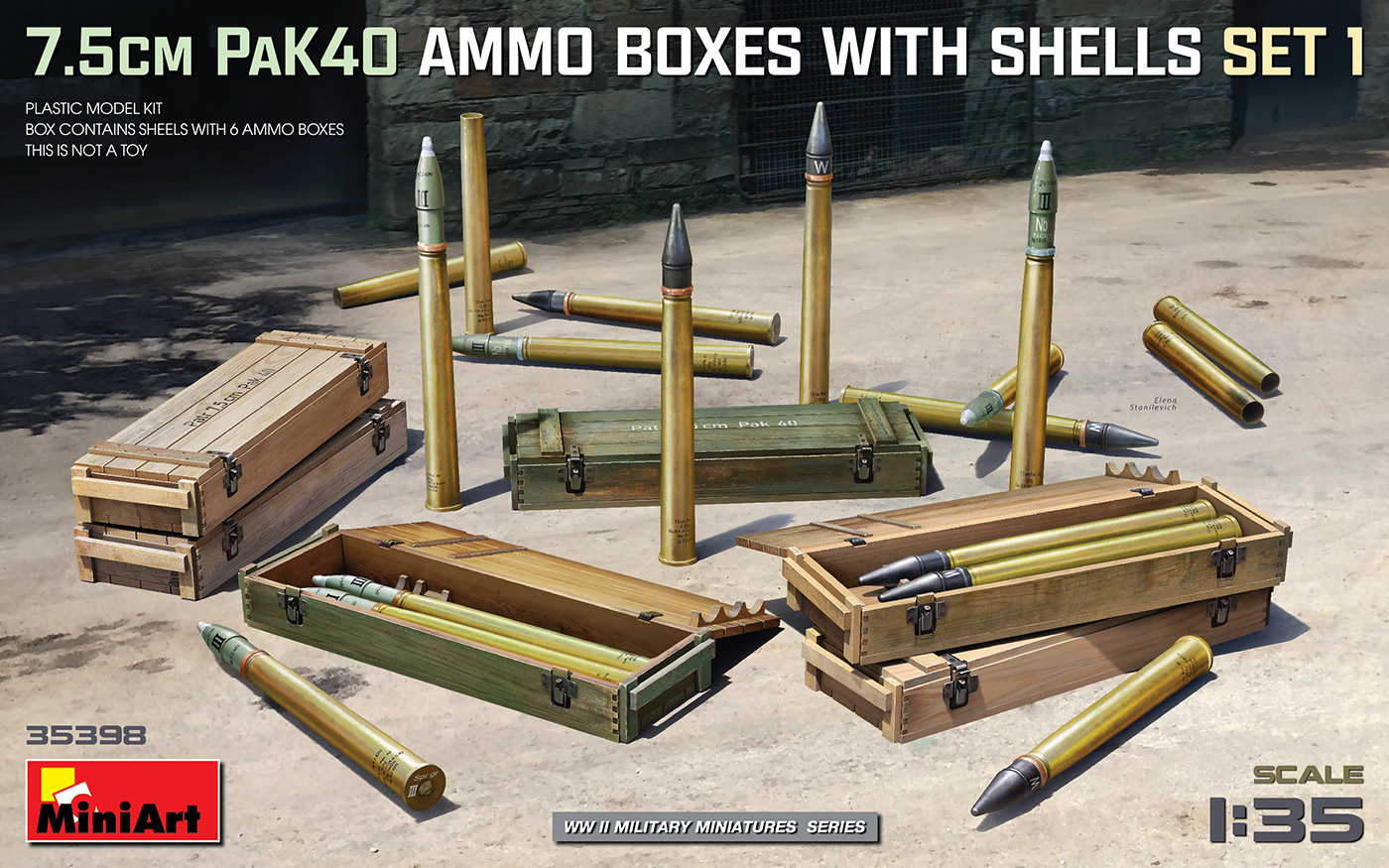 MA35398 - 7.5cm PaK40 Ammo Boxes w/Shells Set 1"