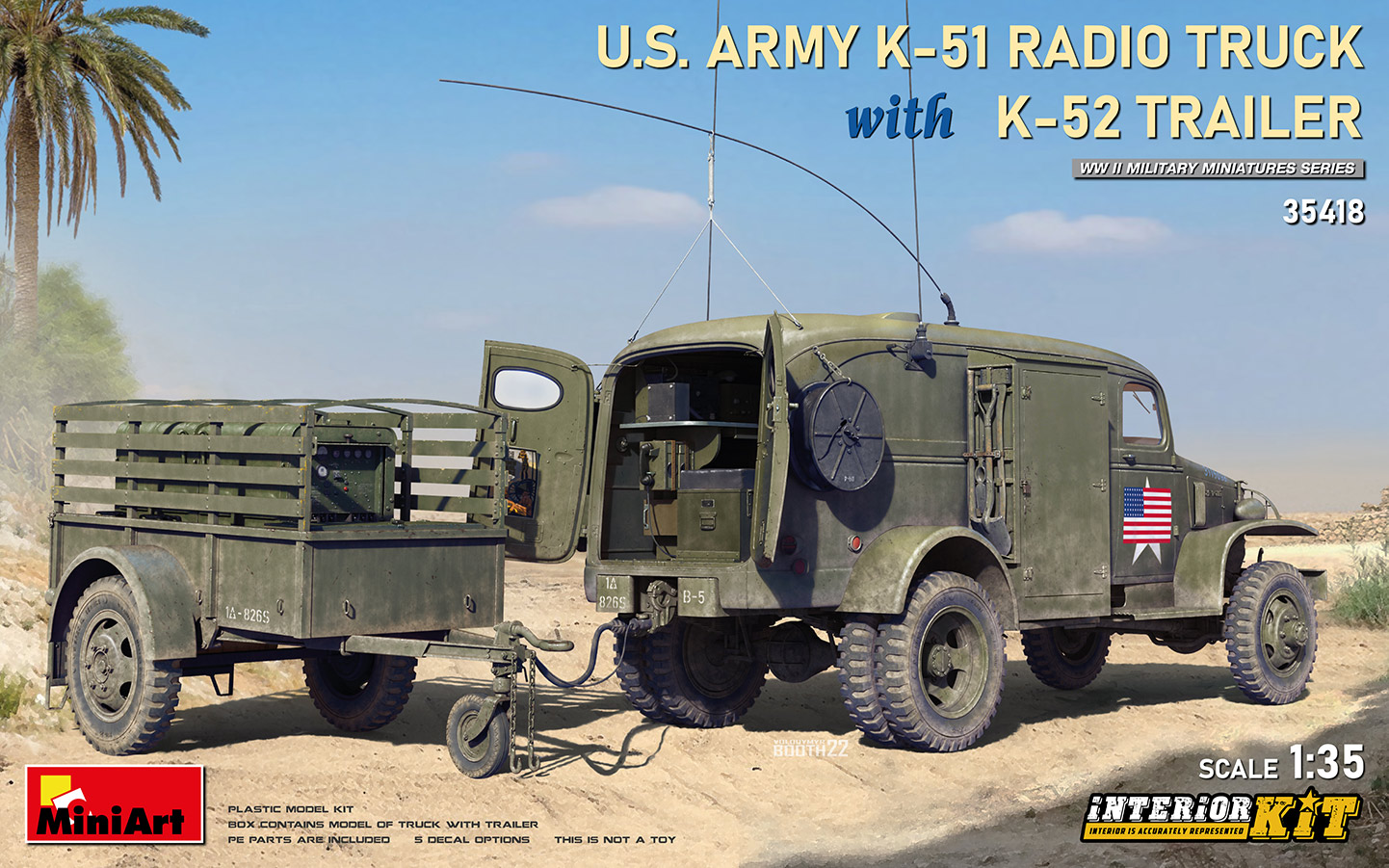 MA35418 - US Army K-51 Radio Truck w/K-52 Trailer. Interior Kit