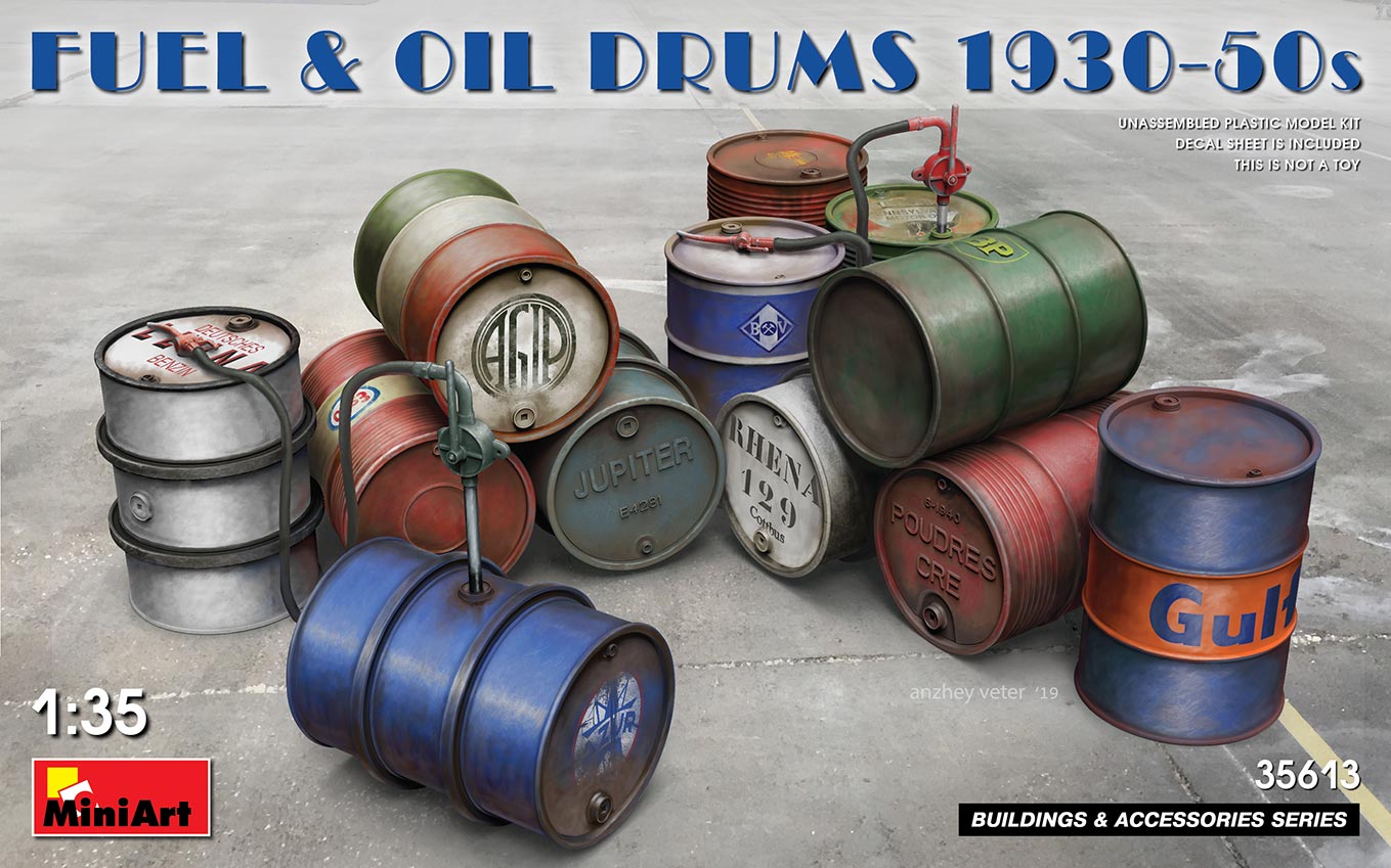 MA35613 - Fuel & Oil Drums 1930-50s