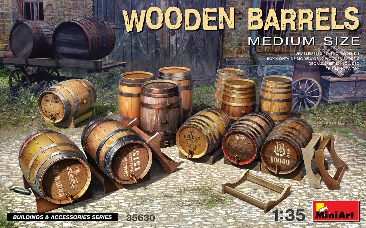 MA35630 - Wooden Barrels. Medium Size