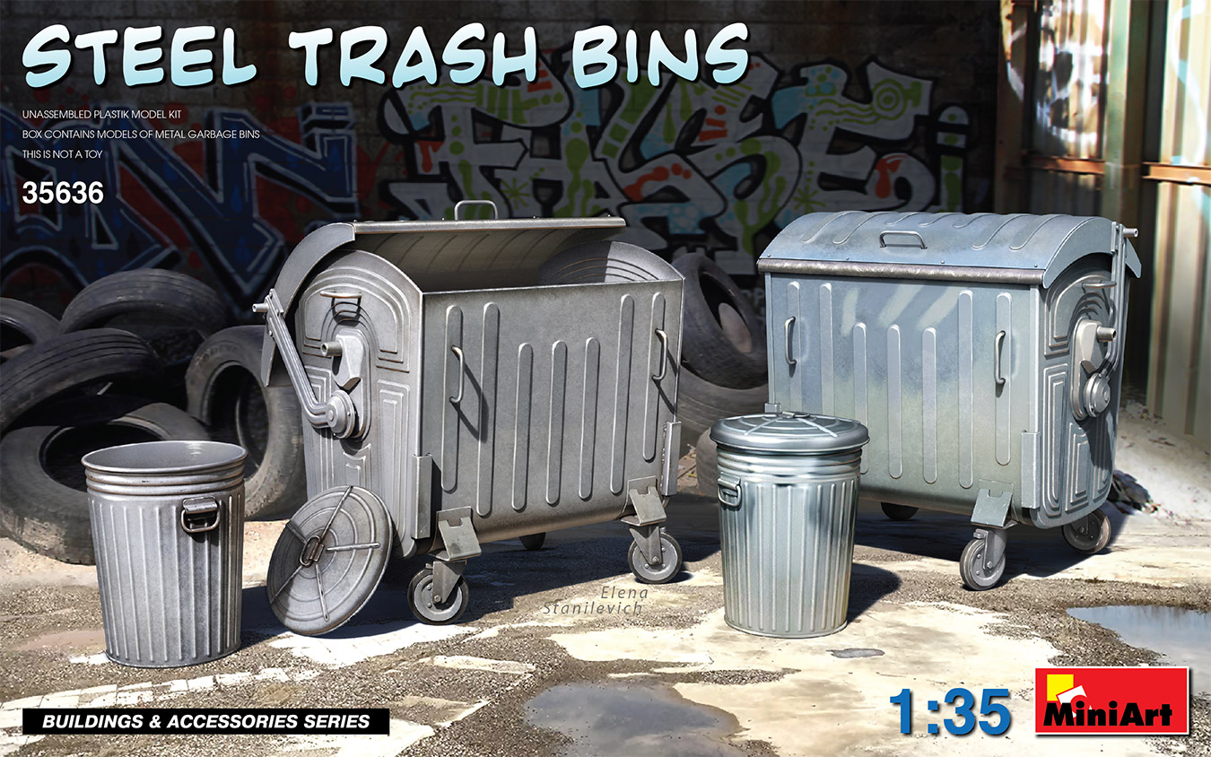 MA35636 - Steel Trash Bins
