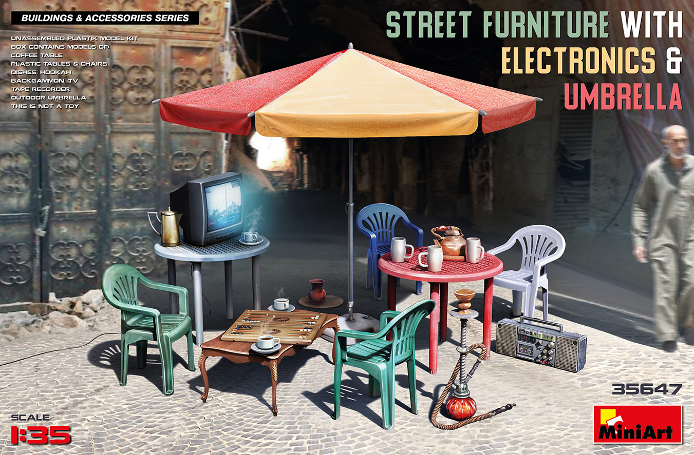 MA35647 - STREET FURNITURE WITH ELECTRONICS & UMBRELLA