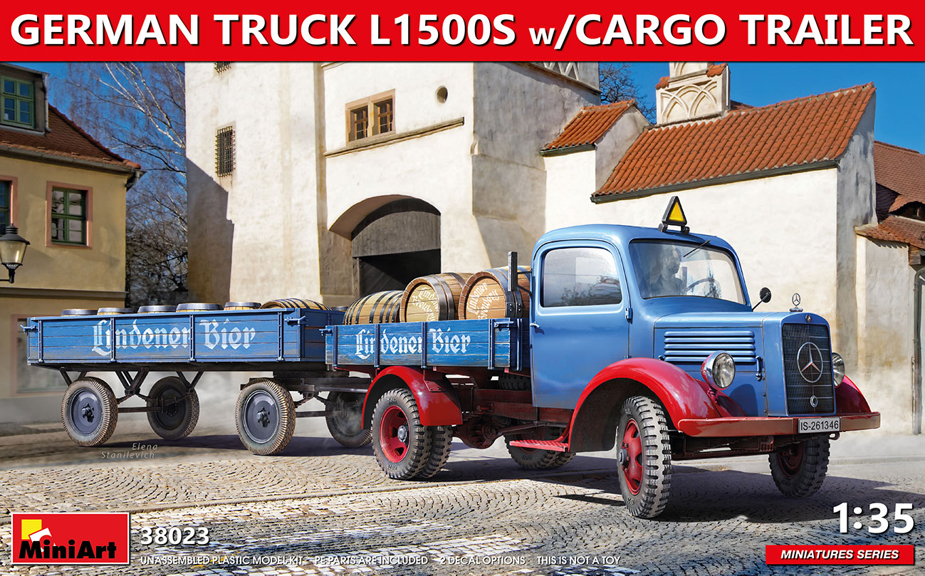 MA38023 - GERMAN TRUCK L1500S w/CARGO TRAILER